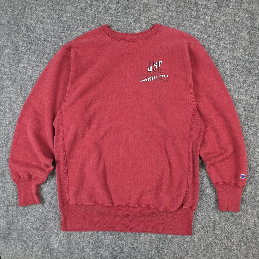 Champion 90% Cotton Reverse Weave Sweatshirt Maroon USC South Carolina Heritage